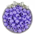 Purple acrylic large hole round loose beads for DIY jewelry making handmade bracelets accessories - Purple