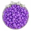 Purple barrel pony beads 6x9mm large hole craft beads DIY jewelry hair braiding accessories - 6x9mm, 4mm Hole (100 Pcs/Pack) / Violet