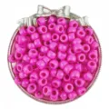 6x9mm plastic pony beads bright pink barrel large hole beads for hair braiding DIY jewelry making. - 6x9mm, 4mm Hole (100 Pcs/Pack) / Rose Red