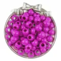 Acrylic large hole round beads magenta craft loose beads for DIY handmade bracelet accessories - Deep Rose Red
