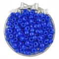 Blue pony beads 6x9mm large hole barrel beads for hair braiding and DIY jewelry crafts - 6x9mm, 4mm Hole (100 Pcs/Pack) / Sapphire Blue