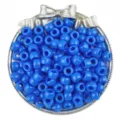 Blue pony beads 6x9mm large hole barrel beads for hair braiding DIY jewelry making detail - 6x9mm, 4mm Hole (100 Pcs/Pack) / Blue