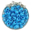 Blue acrylic large hole round beads for DIY bracelet making, craft materials and jewelry accessories. - Dark Blue