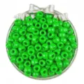 6x9mm green barrel pony beads, large hole craft beads for hair braiding and DIY jewelry accessories. - 6x9mm, 4mm Hole (100 Pcs/Pack) / Green