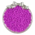 Purple glass seed beads detail, vibrant color loose beads for DIY handmade jewelry accessories. - Rose Red