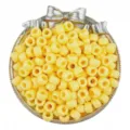 6x9mm yellow pony beads large hole barrel beads for hair braiding and DIY jewelry crafts. - 6x9mm, 4mm Hole (100 Pcs/Pack) / Malt Yellow
