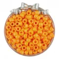 6x9mm Orange Pony Beads Large Hole Barrel Beads Craft DIY Hair Braiding Jewelry Accessories - 6x9mm, 4mm Hole (100 Pcs/Pack) / Orange