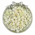Perline barilotto 6x9mm color avorio pony beads per intrecciare capelli e accessori fai da te - 6x9 mm, foro 4 mm (100 pz/confezione) / Beige