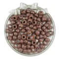 Brown pony beads 6x9mm large hole barrel beads for hair braiding and DIY jewelry crafts. - 6x9mm, 4mm Hole (100 Pcs/Pack) / Brown