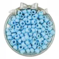 6x9mm blue pony beads large hole barrel beads hair braiding DIY craft jewelry accessories making - 6x9mm, 4mm Hole (100 Pcs/Pack) / Light Blue