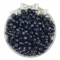 Detailed close-up shot of sparkling black faceted acrylic craft beads for DIY jewelry making. - 50 Pieces/Pack / Black