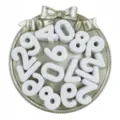 White acrylic number beads set DIY jewelry accessories 20mm digital charms for crafts - 10 Pieces (20mm) / White