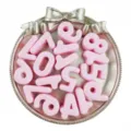 Pink acrylic number beads DIY charms large hole digital loose beads for handmade jewelry accessories. - 10 Pieces (20mm) / Pink
