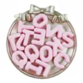 20mm pink acrylic letter beads charm DIY handmade jewelry accessories shoe buckle parts. - Pink