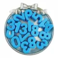 20mm acrylic large hole number beads diy jewelry accessories shoe charms loose beads craft - 10 Pieces (20mm) / Blue