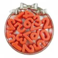 Acrylic number beads detail view, 20mm DIY shoe charms and jewelry accessories display. - 10 Pieces (20mm) / Orange