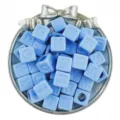 12mm Blue Acrylic Square Letter Beads Large Hole Alphabet Beads for DIY Bracelet Crafting - 20 Pieces/Pack / Blue