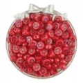 6x10mm red acrylic smiley face beads, convex expression loose beads for DIY handmade jewelry making. - Red