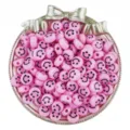6x10mm pink acrylic smiley face barrel beads loose DIY bracelet jewelry making accessories - Pink