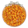 DIY acrylic smile beads orange round spacer beads for handmade bracelet jewelry accessories 6x10mm - Orange Yellow