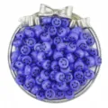 Purple acrylic smiley face beads detail shot, DIY jewelry making craft accessories charm 6x10mm - Purple