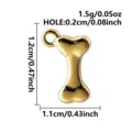 Colgante con dijes de hueso de acero inoxidable dorado para hacer joyas de bricolaje. - Forma de Hueso (S3557-G)