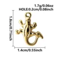 Colgante de gecko de oro de acero inoxidable accesorio de joyería DIY para collar - Forma de Lagarto (S3549-G) / Dorado