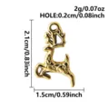 Detalle colgante reno dorado, dije de animal de acero inoxidable de 2.1cm de alto y 2g. - Forma de Ciervo (S3550-G) / Dorado