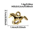 Colgante de caballo corriendo dorado de acero inoxidable dijes de joyería DIY 1,4x2,1cm tamaño - Forma de Caballo (S3572-G)