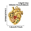 Edelstahl anatomisches Herz Anhänger gold mechanische Zahnräder DIY Schmuck Accessoire - Gold Edelstahl Mechanisches Anatomisches Herz Stil (B379-G)