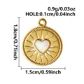 Ciondolo cuore in acciaio inossidabile stile bohémien accessorio gioielli DIY per collana - Base Oro Cuore Bianco