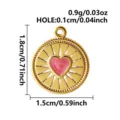 Ciondolo cuore smalto rosa in acciaio inossidabile per creazione gioielli 1,8 cm - Base Oro Cuore Rosa Acceso