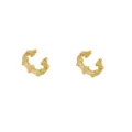 Goldene C-förmige Ohrklemmen mit Perlen, minimalistische Ohrclips für Damen, Schmuck. - W80192 Perlenrand Ohrclip - Gold / 24K