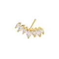 Gold plated marquise cubic zirconia ear climber stud earring variant for women fashion jewelry - Curved Pave Ear Cuffs (JQH0421) / 24K / Gold