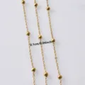 18k gold plated cross bead chain DIY jewelry making material 0.1cm fine accessory - Gold (N96) / 1mm Width 1 Meter
