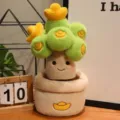 Adorno de planta de árbol de dinero de peluche hecho a mano para decoración de oficina - Árbol del Dinero / 38 cm