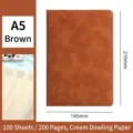 Brown A5 faux leather business notebook with dimensions 145x210mm. - 无笔插款 / A5 (100 Sheets/200 Pages) / Brown