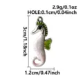 Stainless steel colorful seahorse pendant enamel DIY charm necklace jewelry accessories - Silver Base (S3607-S-Pink) / Pink