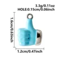 Niedlicher 3D blauer Daumen hoch Metall Anhänger für DIY Halskette Armband Schlüsselanhänger. - Glänzende Blaue Daumen Hoch Geste Silberrand Stil (B376-S)