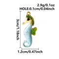 Stainless steel seahorse pendant detail, blue enamel oil drop design, jewelry DIY accessory. - Gold Base (S3607-G-S)