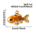 3D Goldfisch Edelstahl Anhänger DIY Charm Süße Emaillierte Halskette Schmuck Zubehör - Orange Weiß 3D Goldfisch Stil (B372-G)