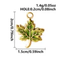 Gold Stainless Steel Maple Leaf Enamel Pendant Charm DIY Jewelry Making Accessory - Silver Maple Leaf (Green Gradient Enamel)