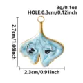 Blue and white ginkgo leaf enamel pendant handmade DIY jewelry accessory necklace charm. - Gold Ginkgo Leaf (Blue White Enamel)