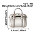 Edelstahl Handtasche Anhänger DIY Schmuck Zubehör mit Maßen und Gewichtsspezifikation. - Handtasche (B277-S) / Silber