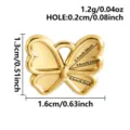 18k gold plated 3d butterfly pendant smooth DIY jewelry making charm component accessory - 3D Butterfly Pendant (S3412-G) / Gold