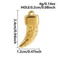 Goldener Wolfszahn Anhänger Halskette, Edelstahltier Horn Form DIY Schmuck Zubehör Teile. - Wolfszahn Stil (S3358-G) / Gold