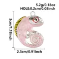 Colgante camaleón gracioso lagarto esmalte plata joyería accesorio DIY para collar pulsera - Colgante de Camaleón (S3482) / Plata-Rosa