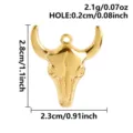 Edelstahl Gold Stierkopf Anhänger Vintage Tier Schädel Charm für DIY Schmuckherstellung - Gold Anhänger