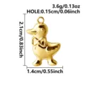 Pendentif charm canard plaqué or 18K pour accessoire de fabrication de bijoux DIY. - Canard à Noeud (B191-G)