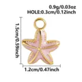 Pink enamel starfish pendant charm, gold rimmed DIY jewelry accessory for bracelets. - Gold Base Pink (S3477-G-Pink)